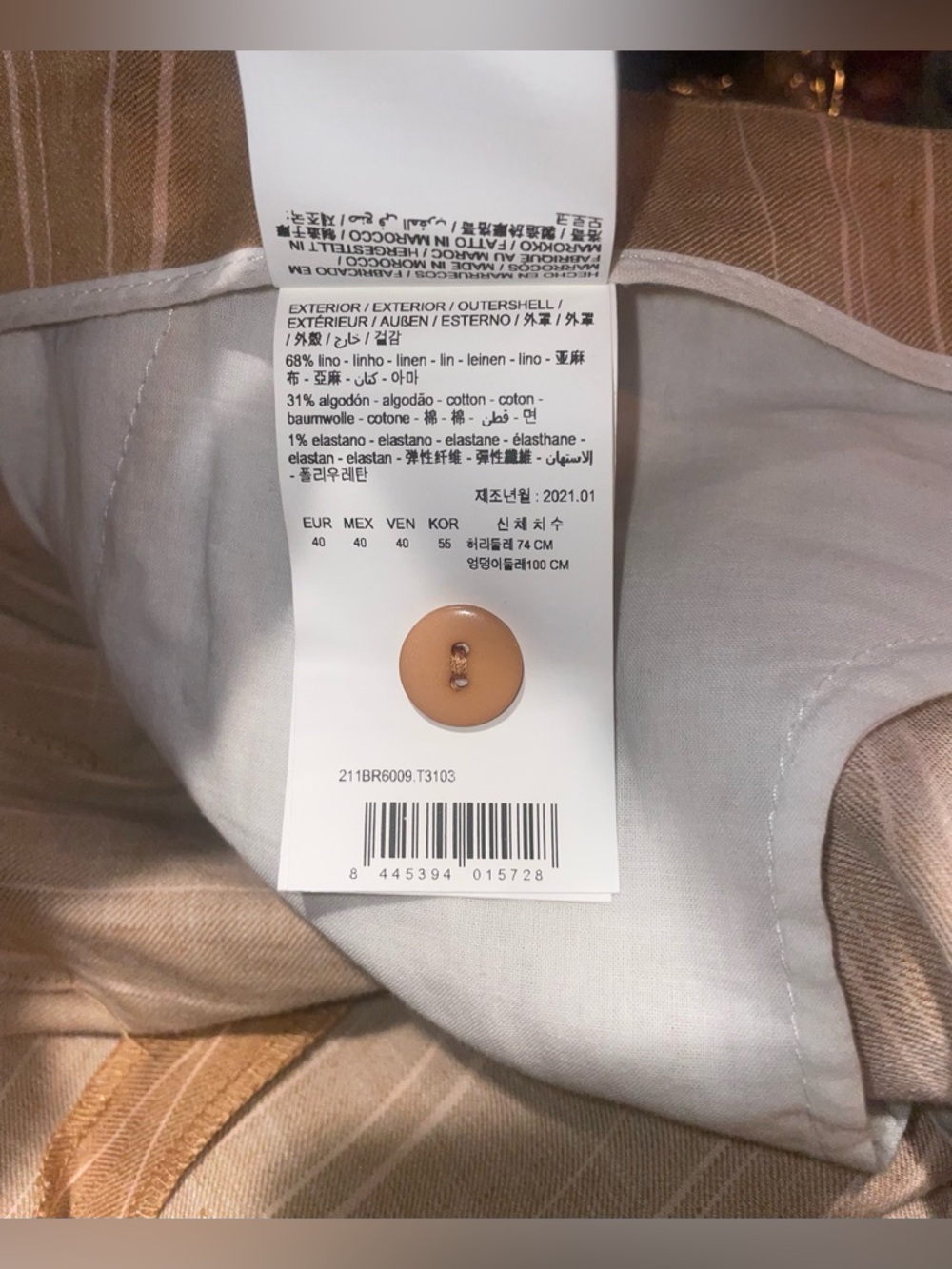 New! Bimba Y Lola Stripe Linen Baggy Trouser Pants 🧡 Medium or sz 40 - Picture 13 of 13